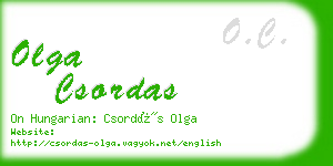 olga csordas business card